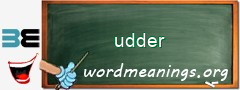 WordMeaning blackboard for udder